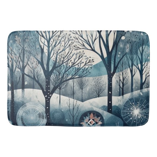 Maanlicht Noords Woud Badmat (Voorkant)