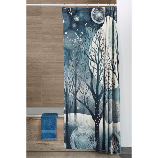 Maanlicht Noords Woud Douchegordijn