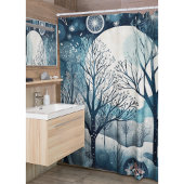 Maanlicht Noords Woud Douchegordijn