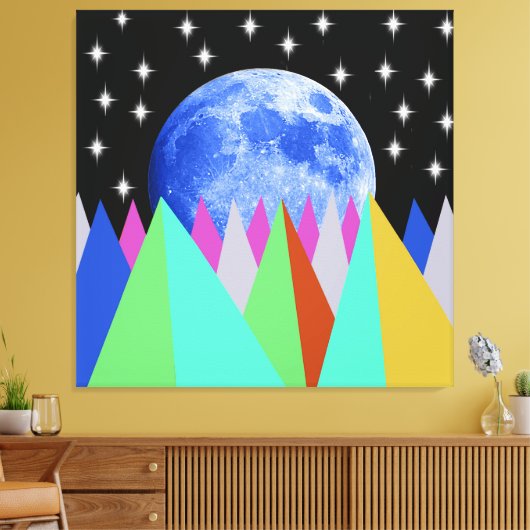 Maanlicht op Gespannen Canvasprint Canvas Afdruk (Insitu (Woonkamer))