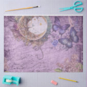 maanlicht Paarse mottenvlinders Lila bloemen Tissuepapier (Craft)