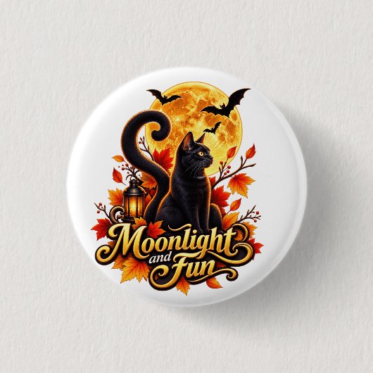 Maanlicht & Plezier Ronde Button 3,2 Cm (Voorkant)