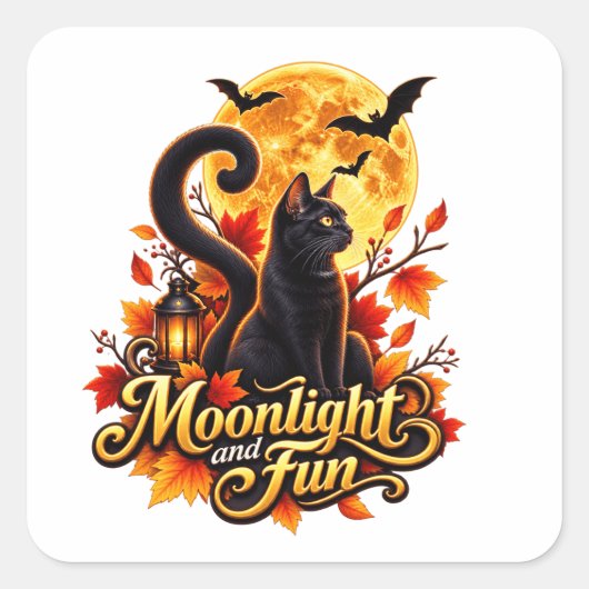 Maanlicht & Plezier Vierkante Sticker (Voorkant)