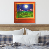Maanlicht Raam Canvas Afdruk (Insitu (Slaapkamer))