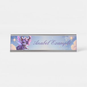 Maanlicht Rijk Bewaker – Violet Dreamling. Bureau Naambordje