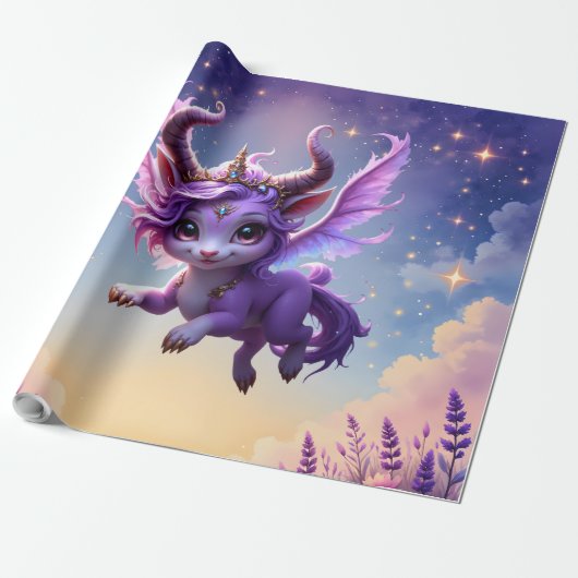 Maanlicht Rijk Bewaker – Violet Dreamling. Cadeaupapier (Uitgerold)