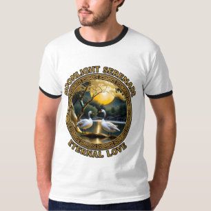Maanlicht Serenade Eeuwige Liefde Zwanen T-shirt