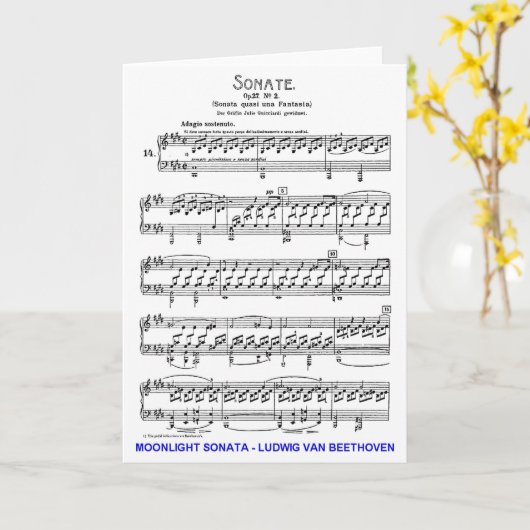 Maanlicht-sonate-Ludwig-Beethoven Kaart (Gele Bloem)