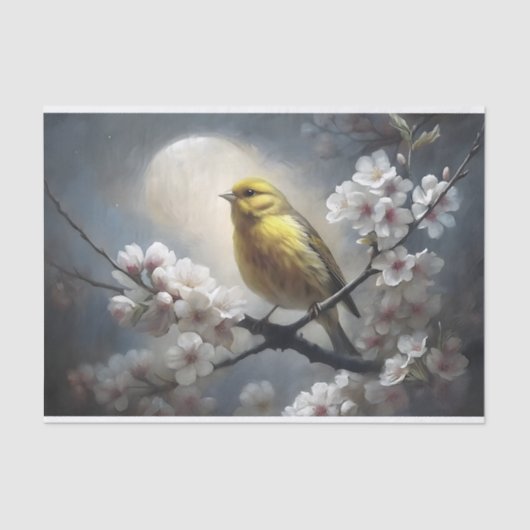 Maanlicht Songbird Decoupage Tissuepapier (Voorkant)