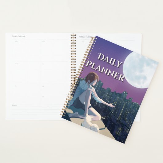 Maanlicht Stad "Dagelijkse Planner" | Dromerige Na Planner (Display)