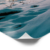 Maanlicht Voetsporen In een Besneeuwd Bos Perfect Poster (Hoek)