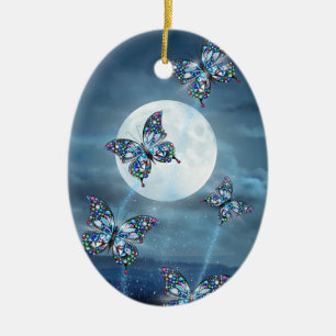 Maanlichte Fladder Keramisch Ornament