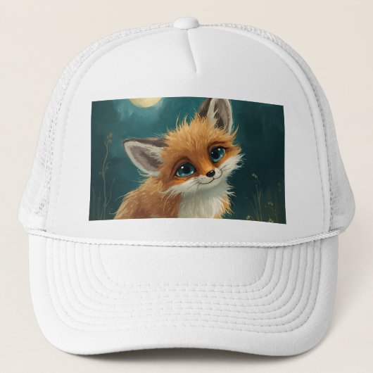 Maanlichte Vos, Nachtelijk Bos Trucker Pet (Voorkant)
