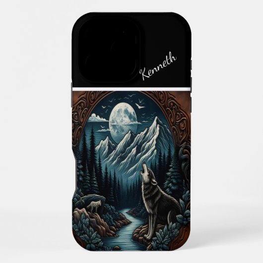 Maanlichtgehuil van de wolf iPhone hoesje (Achterkant)