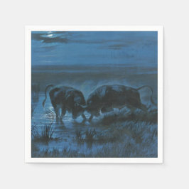 Maanlichtgevecht (Waterbuffels vechten) Servet