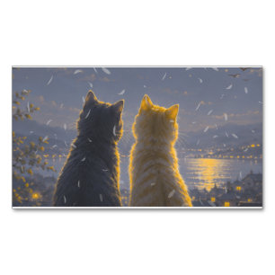 Maanlichtgezellen – Twee Katten Onder de Volle Maa Magnetisch Visitekaartje