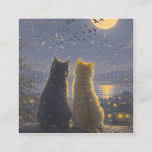 Maanlichtgezellen – Twee Katten Onder de Volle Maa Vierkante Visitekaartje