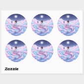 maanlichtreflectie ronde sticker (Vel)