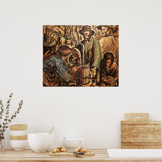 Maanlichtstokers maken witte bliksem whisky drank poster (Keuken)