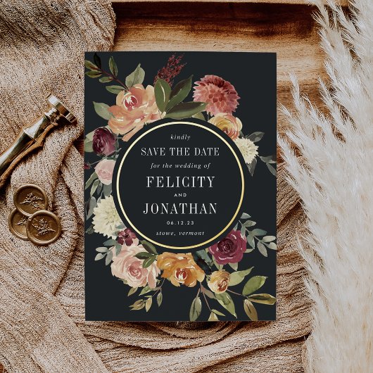 maanlichttuin | Floral Wedding Bewaar de datum Folie Uitnodiging