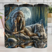 Maanlichtwake: Vrouw en Wolf. Thermosbeker