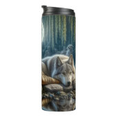 Maanlichtwake: Vrouw en Wolf. Thermosbeker (Geroteerd rechts)