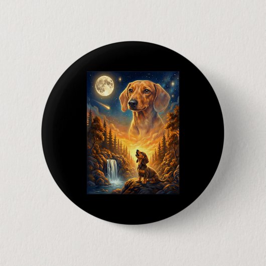 Maanloeiende meme dier hond dachshund ronde button 5,7 cm (Voorkant)