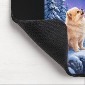Maanloeiende meme dier hond pomeranian muismat (Hoek)