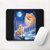 Maanloeiende meme dier hond pomeranian muismat (Met muis)