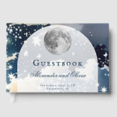 Maanloos nachtelijke hemel bruiloft gastenboek (Voorkant)