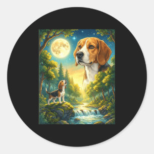 Maanloze hond meme dier hond beagle ronde sticker