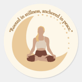 Maanmeditatie – Hemelse Welzijn Ronde Sticker