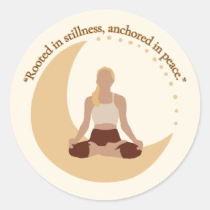 Maanmeditatie – Hemelse Welzijn Ronde Sticker