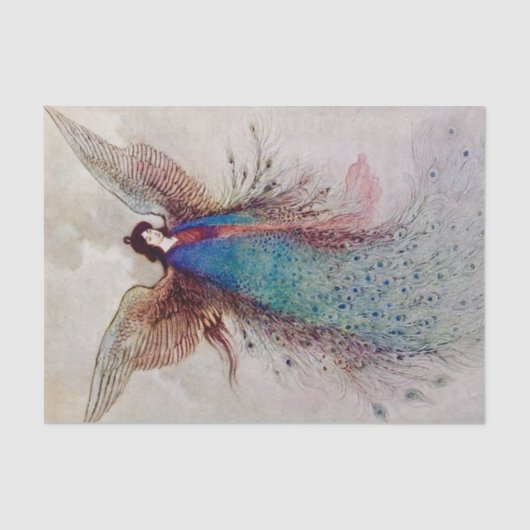 “Maanmeisje” sprookjeskunst door Warwick Goble Tissuepapier (Voorkant)