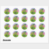 Maanmotten op bloedend hart bloemen Sticker (Vel)