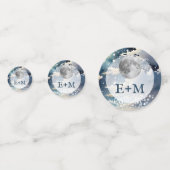 Maannacht Sky Monogram Huwelijk Confetti (Voorkanten)