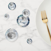 Maannacht Sky Monogram Huwelijk Confetti (Groep)