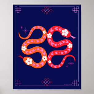 Maannieuwjaar - Chinees Nieuwjaar van de Slang Poster