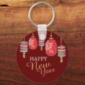 Maannieuwjaar rode lantaarn 2026 sleutelhanger (Voorkant)