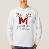 Maanogram kerstfeestdag Overeenkomende familie Pap T-shirt (Voorkant)