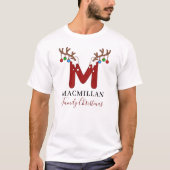 Maanogram kerstfeestdag Overeenkomende familie Pap T-shirt (Voorkant)