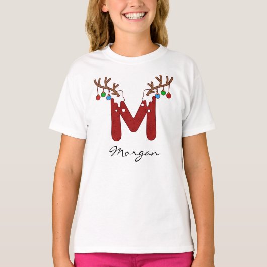 Maanogram kerstfeestdag t-shirt (Voorkant)