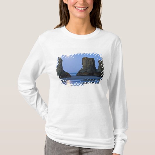 Maanondergang, Bandon Beach, Oregon. T-shirt (Voorkant)