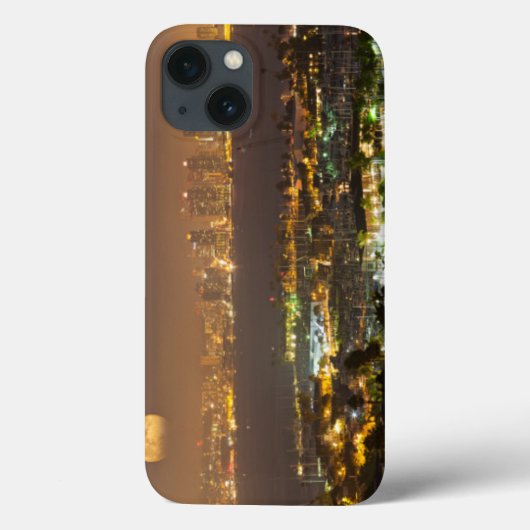 Maanopkomst boven de skyline van San Diego Case-Mate iPhone Case (Achterkant)