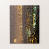 Maanopkomst boven de skyline van San Diego Legpuzzel (Verticaal)