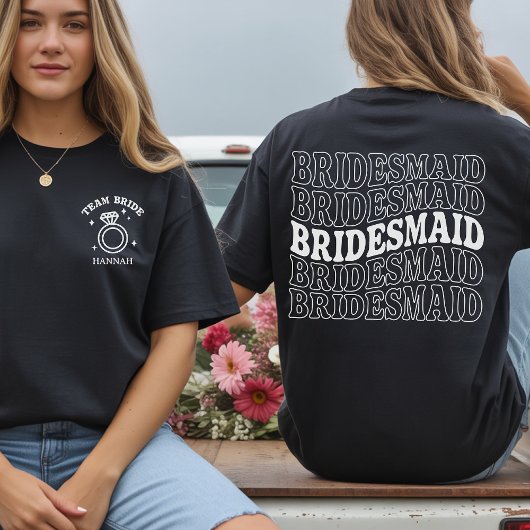 Maanpak cadeau voor bruidsmeisjes en bruid stam t-shirt