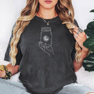 Maanpotlijn Kunst Hemelse Metselwerkpot T-shirt