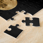 Maanpuzzel met zwarte achtergrond legpuzzel (Zijkant)
