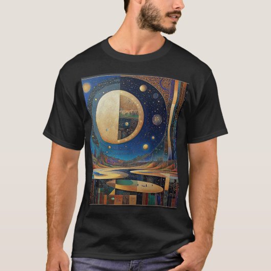 Maanreflecties: majestueuze maan en hemels t-shirt (Voorkant)