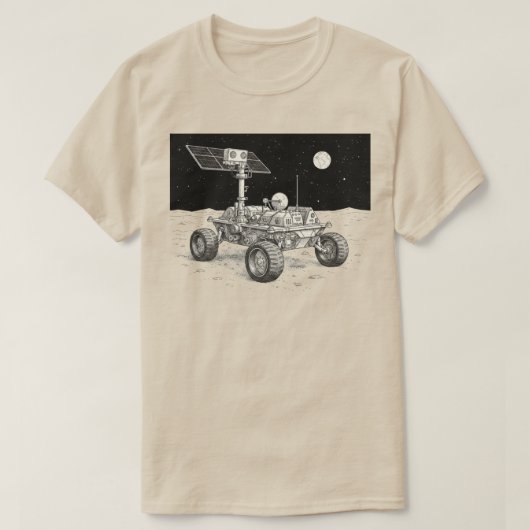 Maanrover Exploratie Illustratie T-shirt (Design voorkant)